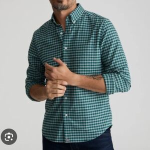 UNTUCKit Men's XL Green Gingham Plaid Button-Down Shirt EUC